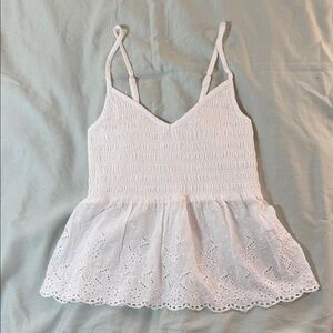 Hollister White Eyelet Lace Camisole